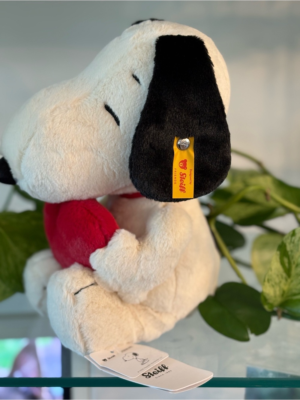 Steiff Snoopy Plush with Red Heart NWT